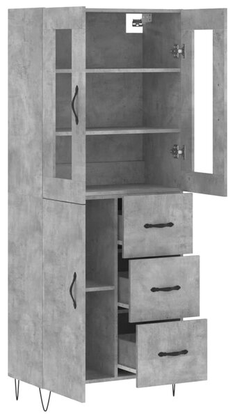 Skříň highboard betonově šedá 69,5x34x180 cm kompozitní dřevo 3198501