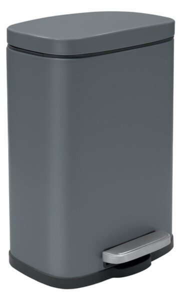 Spirella pedálový odpadkový koš AKIRA, matná šedá, ocel, soft-close, 12 L