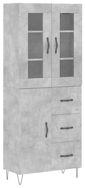 Skříň highboard betonově šedá 69,5x34x180 cm kompozitní dřevo 3198501
