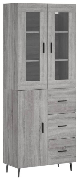 Skříň highboard šedá sonoma 69,5 x 34 x 180 cm kompozitní dřevo 3198487