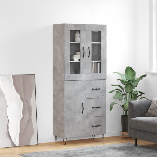 Skříň highboard betonově šedá 69,5x34x180 cm kompozitní dřevo 3198501
