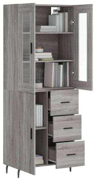 Skříň highboard šedá sonoma 69,5 x 34 x 180 cm kompozitní dřevo 3198487