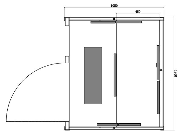 BPS-koupelny Infrasauna Alta 2-CRB 120x105, 2-3 osoby