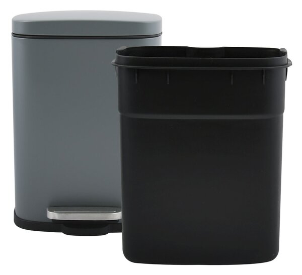 Spirella pedálový odpadkový koš AKIRA, matná šedá, ocel, soft-close, 12 L