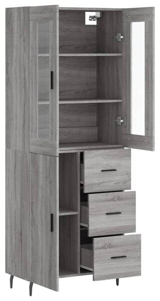 Skříň highboard šedá sonoma 69,5 x 34 x 180 cm kompozitní dřevo 3198487