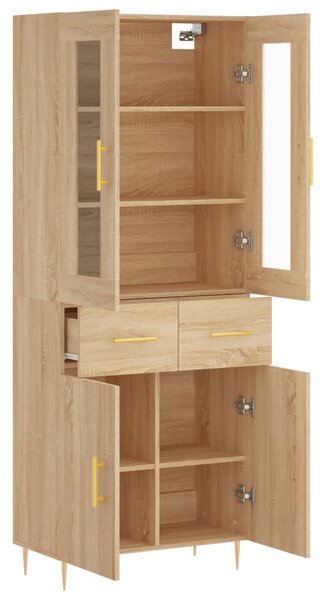 Skříň highboard dub sonoma 69,5 x 34 x 180 cm kompozitní dřevo 3198524