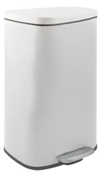 Spirella pedálový odpadkový koš AKIRA, matná bílá, ocel, soft-close, 30 L