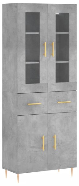 Skříň highboard betonově šedá 69,5x34x180 cm kompozitní dřevo 3198525