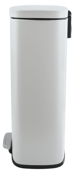 Spirella pedálový odpadkový koš AKIRA, matná bílá, ocel, soft-close, 30 L