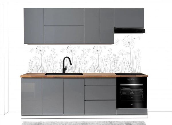 Kuchyňská linka Aspen 240cm šedá