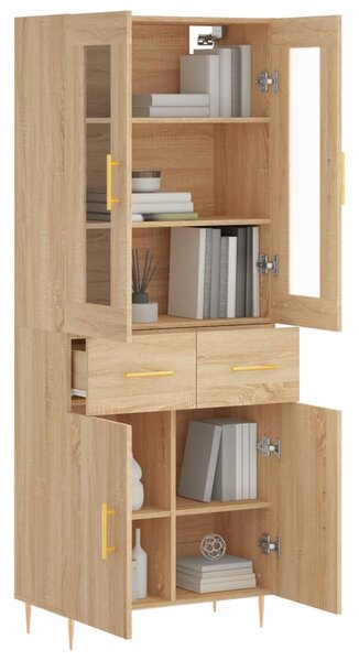 Skříň highboard dub sonoma 69,5 x 34 x 180 cm kompozitní dřevo 3198524