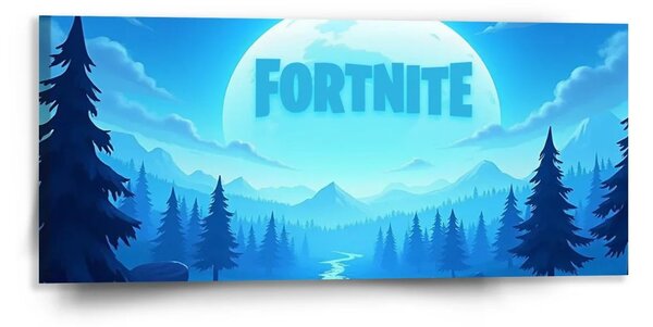 Sablio Obraz FORTNITE Modré údolí s měsícem - 110x50 cm
