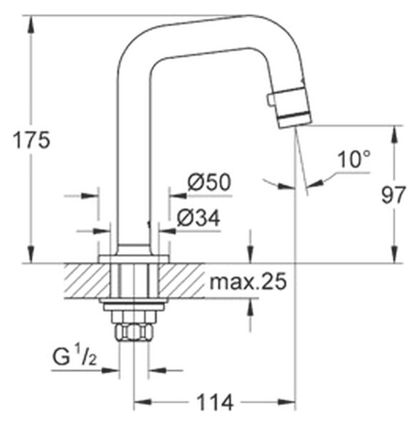 GROHE - Univerzální stojánkový ventil DN 15, Chrom 20202000