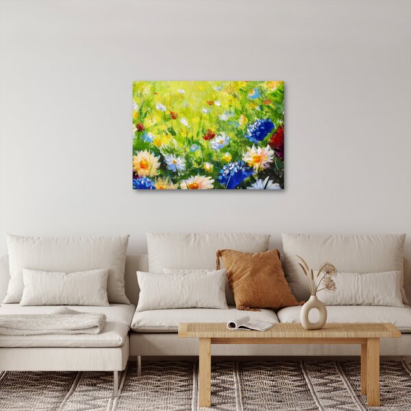 Obraz rozkvetlé louky, olejomalba (70x50 cm)