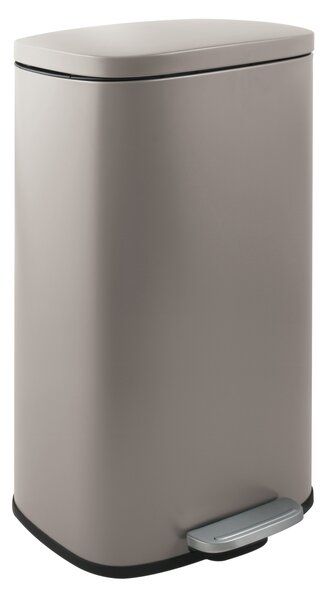 Spirella pedálový odpadkový koš AKIRA, matná šedo-hnědá, ocel, soft-close, 50 L