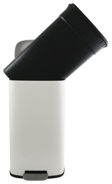 Spirella pedálový odpadkový koš AKIRA, matná bílá, ocel, soft-close, 50 L