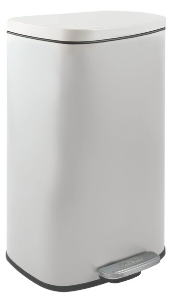 Spirella pedálový odpadkový koš AKIRA, matná bílá, ocel, soft-close, 50 L