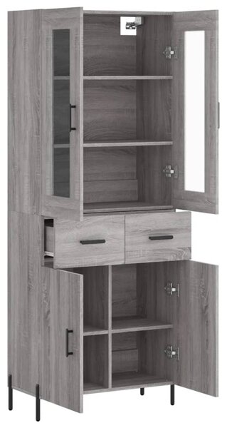 Skříň highboard šedá sonoma 69,5 x 34 x 180 cm kompozitní dřevo 3198543