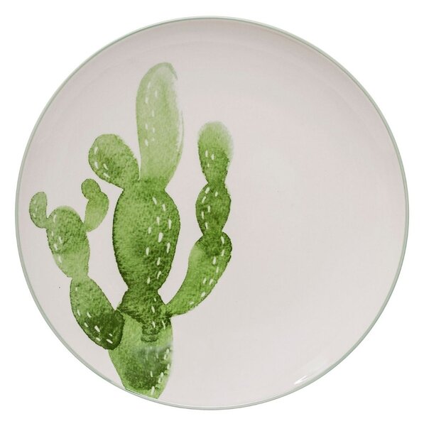 Bloomingville Kameninový talíř Jade s motivem kaktusu
