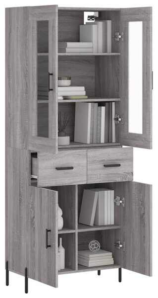 Skříň highboard šedá sonoma 69,5 x 34 x 180 cm kompozitní dřevo 3198543