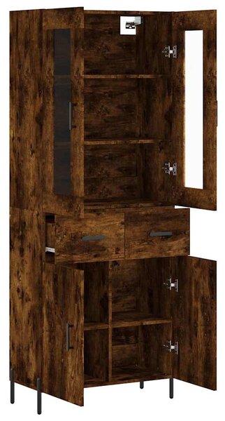 Skříň highboard kouřový dub 69,5 x 34 x 180 cm kompozitní dřevo 3198542