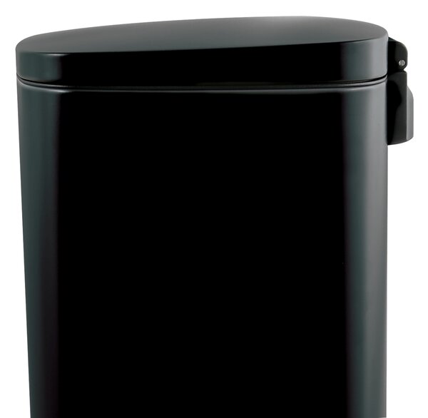 Spirella pedálový odpadkový koš AKIRA, matná černá, ocel, soft-close, 50 L
