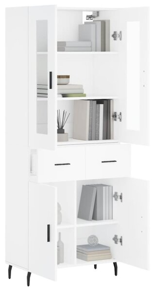 Skříň highboard bílá 69,5 x 34 x 180 cm kompozitní dřevo 3198545