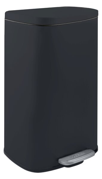 Spirella pedálový odpadkový koš AKIRA, matná černá, ocel, soft-close, 50 L