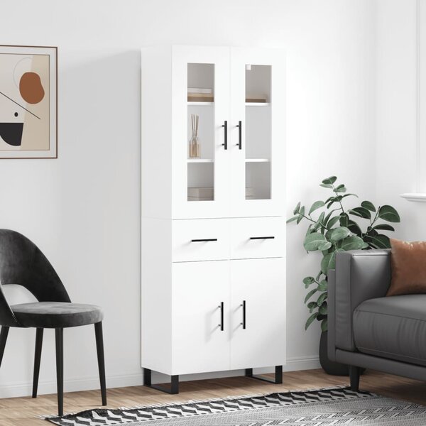 Skříň highboard bílá 69,5 x 34 x 180 cm kompozitní dřevo 3198553