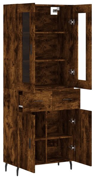 Skříň highboard kouřový dub 69,5 x 34 x 180 cm kompozitní dřevo 3198550
