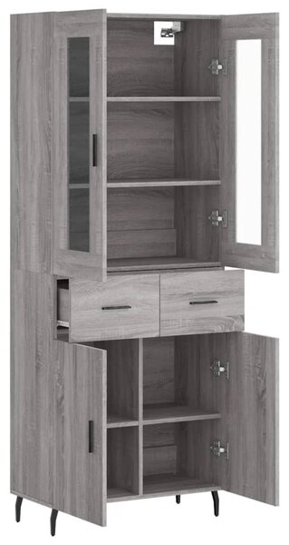 Skříň highboard šedá sonoma 69,5 x 34 x 180 cm kompozitní dřevo 3198551