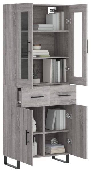 Skříň highboard šedá sonoma 69,5 x 34 x 180 cm kompozitní dřevo 3198559