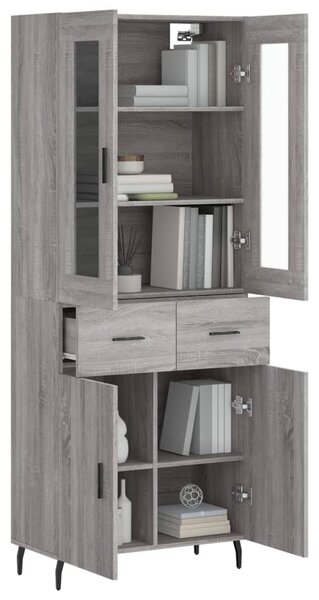 Skříň highboard šedá sonoma 69,5 x 34 x 180 cm kompozitní dřevo 3198551