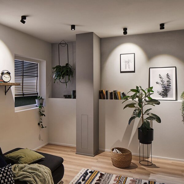 Stropní Lampa Paulmann, Spircle, Černá, Obývací pokoj, Kov, Moderní