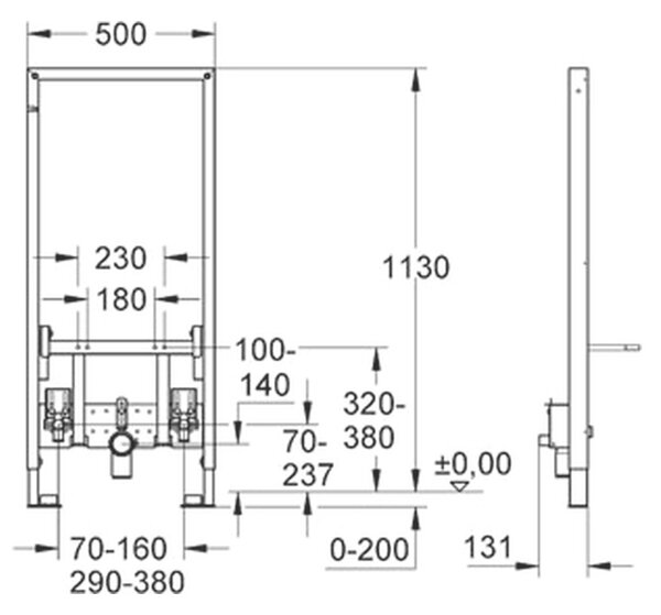GROHE Rapid SL - Modul pro bidet, stavební výška 1,13 m, 38553001