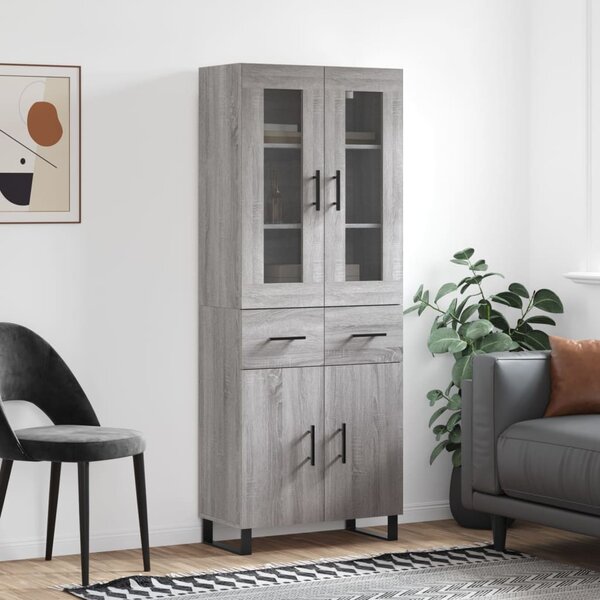Skříň highboard šedá sonoma 69,5 x 34 x 180 cm kompozitní dřevo 3198559