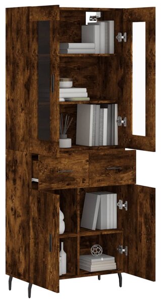 Skříň highboard kouřový dub 69,5 x 34 x 180 cm kompozitní dřevo 3198550