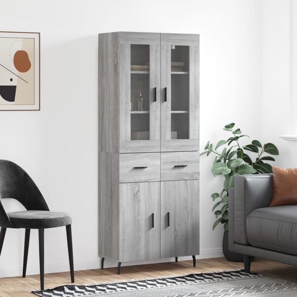 Skříň highboard šedá sonoma 69,5 x 34 x 180 cm kompozitní dřevo 3198551