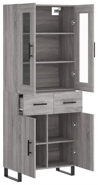 Skříň highboard šedá sonoma 69,5 x 34 x 180 cm kompozitní dřevo 3198559