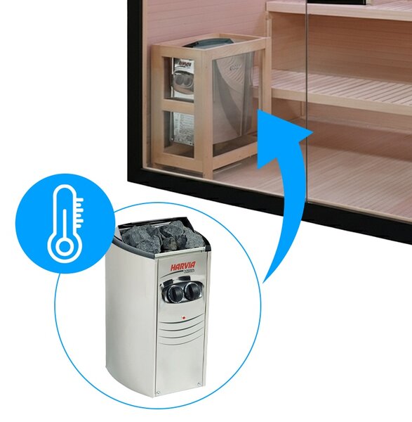 BPS-koupelny Finská sauna FORSA2 BL 150x140, 3 osoby