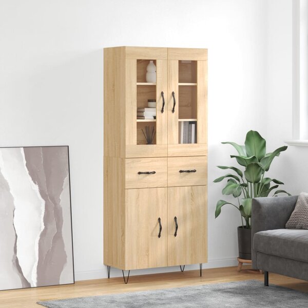 Skříň highboard dub sonoma 69,5 x 34 x 180 cm kompozitní dřevo 3198564