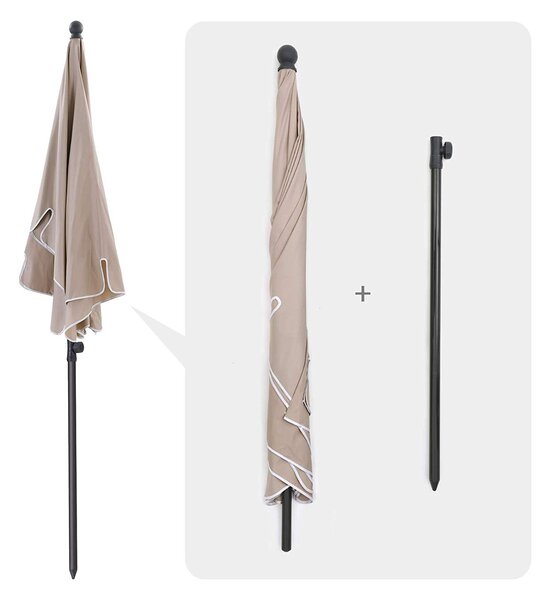 SONGMICS Zahradní slunečník s ochranným obalem Royal 200x125 cm béžový