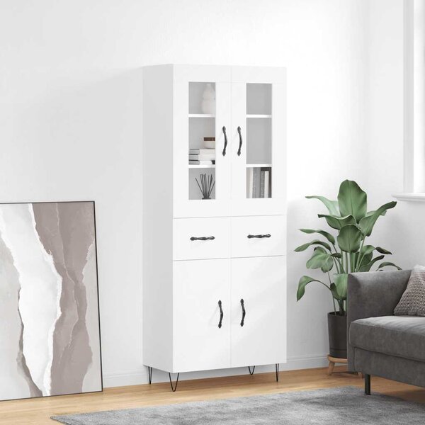 Skříň highboard bílá 69,5 x 34 x 180 cm kompozitní dřevo 3198561