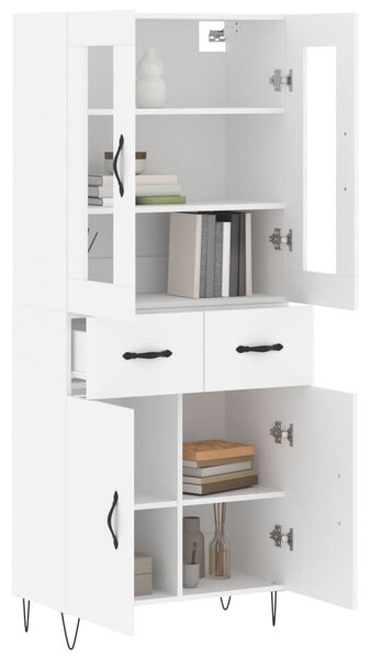 Skříň highboard bílá 69,5 x 34 x 180 cm kompozitní dřevo 3198561