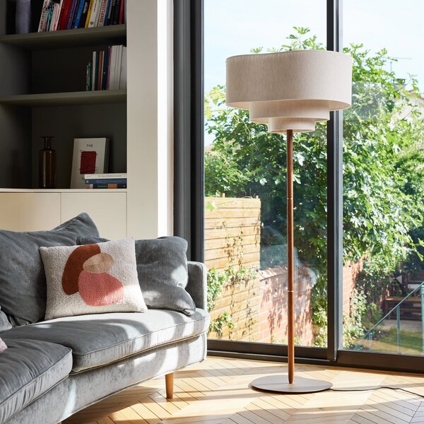 Stojací Lampa MARKET SET, Pebble, Béžová, Obývací pokoj, Tkanina / Textil, Design