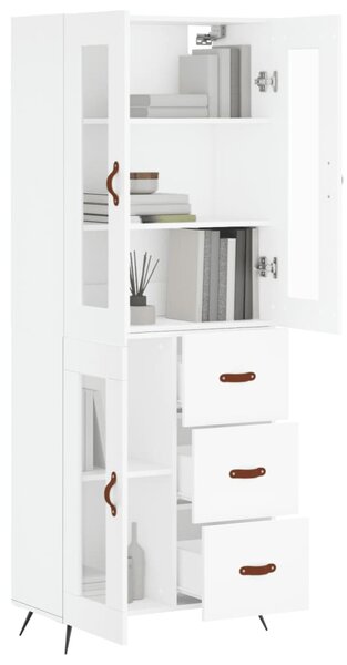 Skříň highboard bílá 69,5 x 34 x 180 cm kompozitní dřevo 3198569