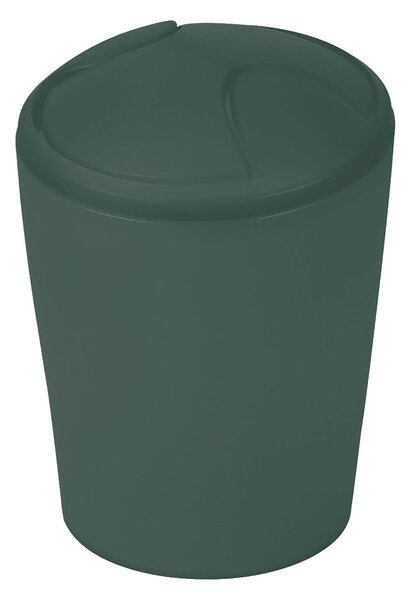 Spirella výklopný odpadkový koš MOVE, tmavě zelený, plast, 2 L