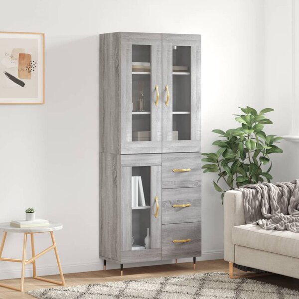 Skříň highboard šedá sonoma 69,5 x 34 x 180 cm kompozitní dřevo 3198583