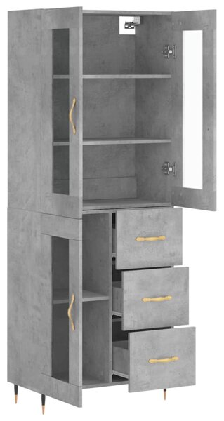 Skříň highboard betonově šedá 69,5x34x180 cm kompozitní dřevo 3198581
