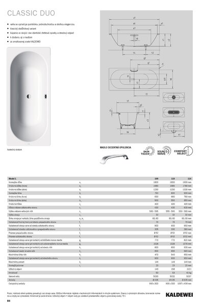 Kaldewei Classic Duo - Vana 1800x800 mm, alpská bílá 291000010001